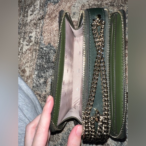 Kate Spade Army Green and Gold Wallet purse - Picture 6 of 6